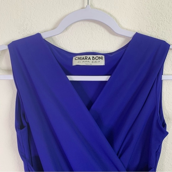 Chiara Boni womens blue purple twist front one piece swimsuit 42 - Picture 3 of 9